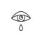 Allergic eye cry, tear line icon