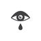 Allergic eye cry, tear vector icon