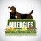 Allergies icon with dog cat plants peanuts