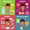 Allergies infographics set with allergens diagnostics and allergy treatment.