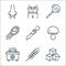 Allergies line icons. linear set. quality vector line set such as sugar cube, wheat plant, first aid kit, mushroom, eye dropper,