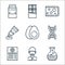 Allergies line icons. linear set. quality vector line set such as sulfite, puke, medical prescription, dna, egg, ointment, cheese
