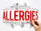 Allergies word cloud collage, health concept