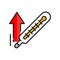 Allergy and cold fever symptom color line icon