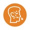 Allergy, dermatology, skin treatment icon / orange color