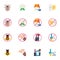 Allergy elements collection, flat icons set