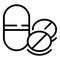 Allergy pills icon, outline style
