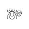 Allergy symptoms concept. Beetle, mite or bug as common insect allergen in cartoon hand drawn style. Allergic intolerance. Medical