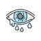 Allergy watery eyes symptom color line icon