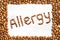 Allergy written with peanuts and surrounded with nuts