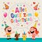 Alles Gute zum Geburtstag Deutsch German Happy birthday greeting card