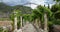 Alley in the Alfabia Gardens park on Tramuntana mountain, Mallorca, Spain