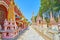 The alley along funerary stupas of Thanboddhay Paya, Monywa, Myanmar