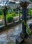 Alley with fountains  in the Alfabia Gardens park, Mallorca, Spain