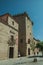 Alley and gothic building with balconies at Avila