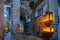 Alley in the Jewish quarter with Traditional Menorahs. Jerusalem