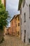 Alley in the medieval village of Nocera Umbra in Umbria, Italy
