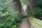 Alley path along fortified stone wall