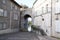 Alley paved with Cognac close to the river Charente France