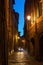 Alley in Siena, Italy, at night