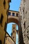 In an alley of the Tuscan town of Volterra, Italy