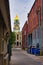 An alley view of the Cabell County Courthouse in Huntington, West Virginia