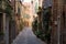 Alley in the village of Citta della Pieve, Italy