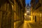 Alleyway in the town of Quedlinburg at night, Germany