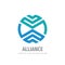 Alliance business logo. Cooperation logo design.
