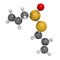 Allicin garlic molecule. 3D rendering.  Formed from alliin by the enzyme alliinase. Believed to have a number of positive health