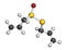 Allicin garlic molecule. Formed from alliin by the enzyme alliinase. Believed to have a number of positive health effects. Atoms