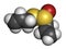 Allicin garlic molecule. Formed from alliin by the enzyme alliinase. Believed to have a number of positive health effects. Atoms