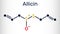 Allicin, sulfoxide molecule. This compound exhibits antibacterial and anti-fungal properties. Skeletal chemical formula