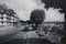 After allied american and british help, the end of the world war 2, with peaceful signs like people sitting and talking together.