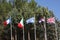 Allied flags in Polykastro WWI military cemetery, Macedonia, Greece.