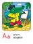 Alligator artist. Animal and profession Alphabet A