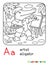 Alligator artist coloring book. Animal Alphabet A