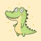 Alligator cartoon hand drawn style