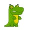 Alligator. Cartoon Style Funny Animal on White Background. Vector