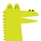 Alligator crocodile face head icon. Kawaii animal. Cute cartoon funny baby character. Long neck. Baby clothes kids print. Love.