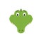Alligator face in cartoon style for children.