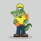 Alligator Mascot - Construction Worker