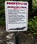 Alligator Public Park Metal Sign Notice Red and White