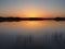 Alligator at sunrise on Nine Mile Pond in Everglades National Park, Florida.