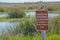 Alligator warning sign at Savannah National Wildlife Refuge in Hardeeville, Jasper Coun