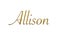 Allison - Female name . Gold 3D icon on white background. Decorative font. Template, signature logo.