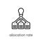 allocation rate icon. Trendy modern flat linear vector allocation rate icon on white background from thin line Allocation rate co