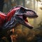 Allosaurus A Dark Silver And Light Crimson Dinosaur In The Forest