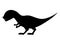 Allosaurus dinosaur silhouette isolated on white background