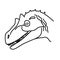 Allosaurus Icon. Doodle Hand Drawn or Black Outline Icon Style